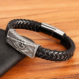 Men Leather Bracelets Skull Owl Scorpion Snake Wrap Bracelets