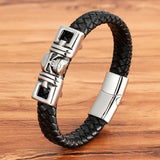 Men Leather Bracelets Skull Owl Scorpion Snake Wrap Bracelets