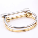 KOtik Shackle Screw Bracelet Cuff Stainless Steel Charm Bangle