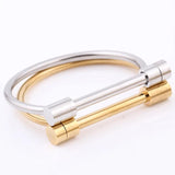 KOtik Shackle Screw Bracelet Cuff Stainless Steel Charm Bangle