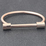 KOtik Shackle Screw Bracelet Cuff Stainless Steel Charm Bangle