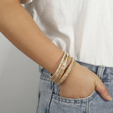 Bohemian Square Metal Beaded Bracelet Multilayer Wrap Bangles