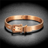 Titanium Steel Belt Buckle Silver Bracelet Men Women Jewelry