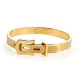Titanium Steel Belt Buckle Silver Bracelet Men Women Jewelry