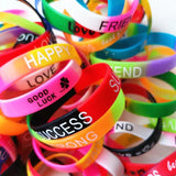 20PCS Letter Print Silicone Bracelet Love Friendship Wristband