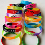 20PCS Letter Print Silicone Bracelet Love Friendship Wristband
