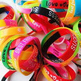 20PCS Letter Print Silicone Bracelet Love Friendship Wristband