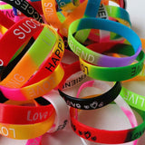 20PCS Letter Print Silicone Bracelet Love Friendship Wristband