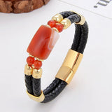 Natural Stone Bracelet For Women Stainless Steel Magnetic Clasp Jewelry