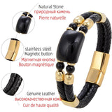 Natural Stone Bracelet For Women Stainless Steel Magnetic Clasp Jewelry
