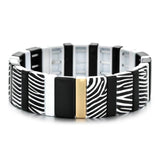 Boho Texture Enamel Tile Bracelet Bangle Jewelry