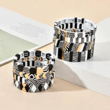 Boho Texture Enamel Tile Bracelet Bangle Jewelry