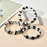 Boho Texture Enamel Tile Bracelet Bangle Jewelry