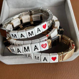 Mama Punk Rainbow Bracelet Stretch Cuff Enamel Jewelry