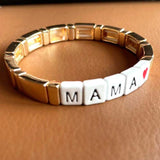 Mama Punk Rainbow Bracelet Stretch Cuff Enamel Jewelry