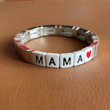 Mama Punk Rainbow Bracelet Stretch Cuff Enamel Jewelry