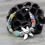 Anslow Dragonfly Resin Beads Leather Bracelet For Women