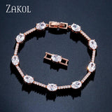 Oval CZ Charm Tennis Bracelet for Women BP2144