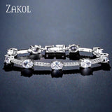 Oval CZ Charm Tennis Bracelet for Women BP2144