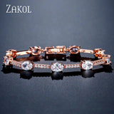 Oval CZ Charm Tennis Bracelet for Women BP2144