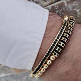 2Pcs/Lot CZ Crown Tube Bracelets Sets Men Women Beaded Bracelet