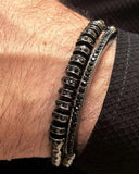 2Pcs/Lot CZ Crown Tube Bracelets Sets Men Women Beaded Bracelet