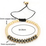 2Pcs/Lot CZ Crown Tube Bracelets Sets Men Women Beaded Bracelet