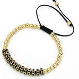 2Pcs/Lot CZ Crown Tube Bracelets Sets Men Women Beaded Bracelet