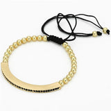 2Pcs/Lot CZ Crown Tube Bracelets Sets Men Women Beaded Bracelet