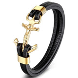 Steel Anchor Multi-layers Stitching Bracelet For Male Christian Charm Jewelry