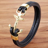 Steel Anchor Multi-layers Stitching Bracelet For Male Christian Charm Jewelry