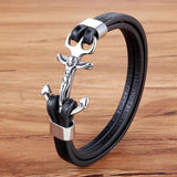 Steel Anchor Multi-layers Stitching Bracelet For Male Christian Charm Jewelry