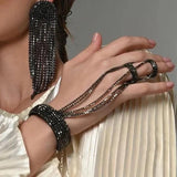 Crystal Multi-Row Finger Bracelet for Women