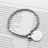 Elastic Rope Beads Charm Bracelet Titanium Steel Jewelry