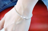 Tibetan Silver Snake Bone Chain Bracelet 3mm DIY Beads Charms