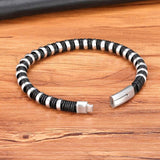 Men Stainless Steel Leather Wrap Bracelet 19/21/23CM