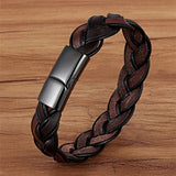 Brown Leather Braided Bracelet Ethnic Bohemia Style