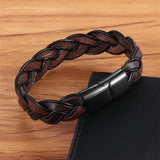 Brown Leather Braided Bracelet Ethnic Bohemia Style