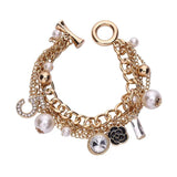 Pearl Bracelet Flower Pendant Jewelry Woman Gift