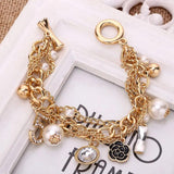 Pearl Bracelet Flower Pendant Jewelry Woman Gift