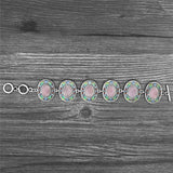 Vintage Oval Lapis Lazuli Bracelet Bohemia Painting Craft Natural Stone