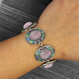 Vintage Oval Lapis Lazuli Bracelet Bohemia Painting Craft Natural Stone