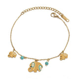 Stainless Steel Evil Eye Charm Bracelet Adjustable Snake Chain BE1048