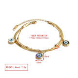 Stainless Steel Evil Eye Charm Bracelet Adjustable Snake Chain BE1048
