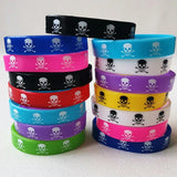 20PCS Silicone Sport Skull Bracelet Rubber Band Luminous Skeleton Hand Wristband