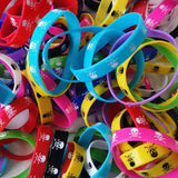 20PCS Silicone Sport Skull Bracelet Rubber Band Luminous Skeleton Hand Wristband