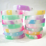 20PCS Silicone Sport Skull Bracelet Rubber Band Luminous Skeleton Hand Wristband