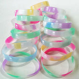 20PCS Silicone Sport Skull Bracelet Rubber Band Luminous Skeleton Hand Wristband