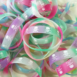20PCS Silicone Sport Skull Bracelet Rubber Band Luminous Skeleton Hand Wristband