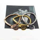 High Elastic Rope Beads Charm Bracelet For Women Titanium Steel Jewelry